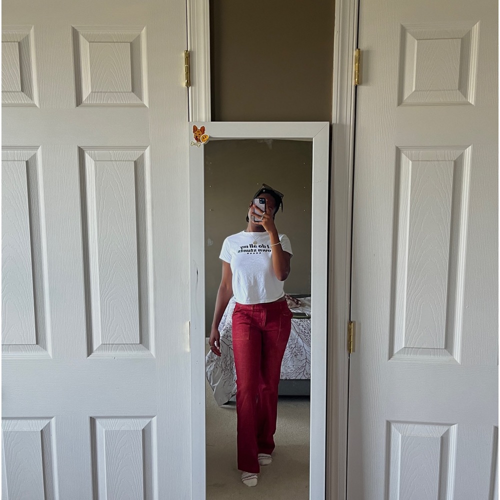 Armani Exchange red jeans 🍒